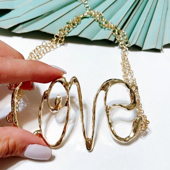 Gold love choker S27 - Picture 4 of 4